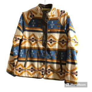 Simply Southern  Fleece Jacket Shirt Full Snap Southwest Print